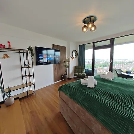 Neu I Design I 1-zimmer-apartment I Hotelturm I Etage 21 I Boxspring I Ausblick *